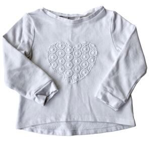 H&M Crochet Heart Pullover Sweatshirt Size 2/4